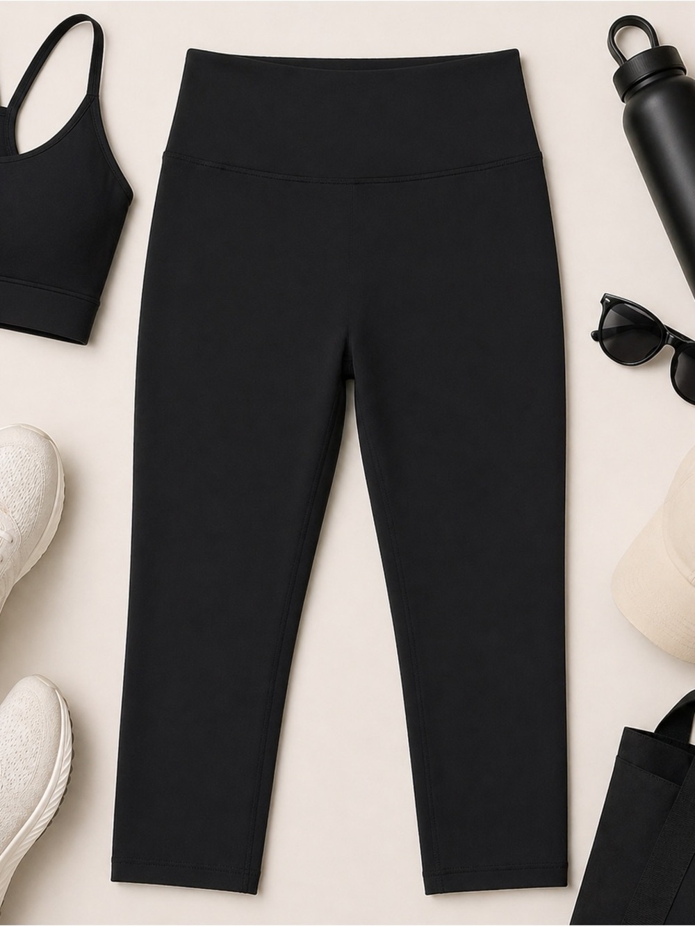 Like New Fabletics PureLuxe Black High-Rise Capri Leggings Small 28x22